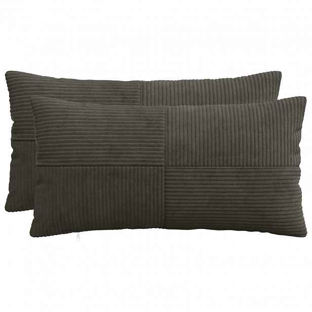 vidaXL Povlak na polštář 2 pcs ALMELO Antracitová 40 x 70 cm manšestr