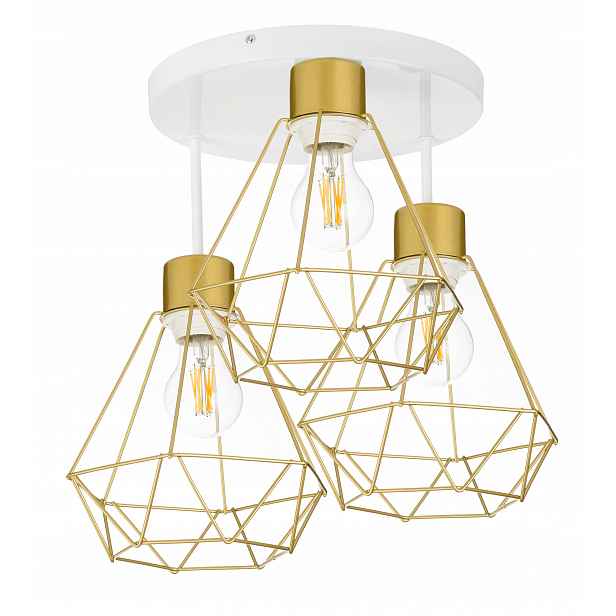 Lampa stropní svítidlo stropní lustr pevný loft zlatý 3