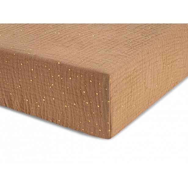 Jednolůžkové prostěradlo z mušelínu 90x200 cm Zvolte barvu: Hnědá