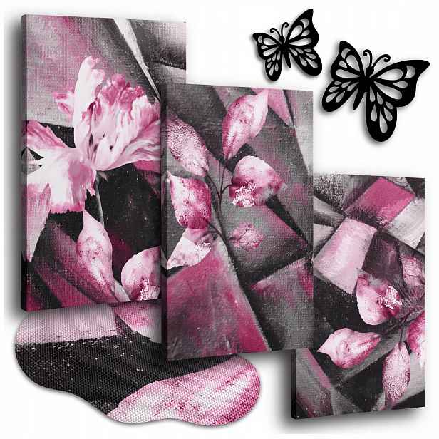 Obraz Na Plátně Květiny 120x50 cm Obrazy Do Obývacího Pokoje Rostliny Beton Loft Růže