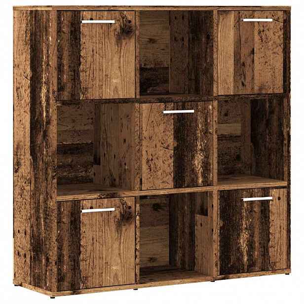 vidaXL Knihovna old wood 90 x 28 x 90 cm kompozitní dřevo