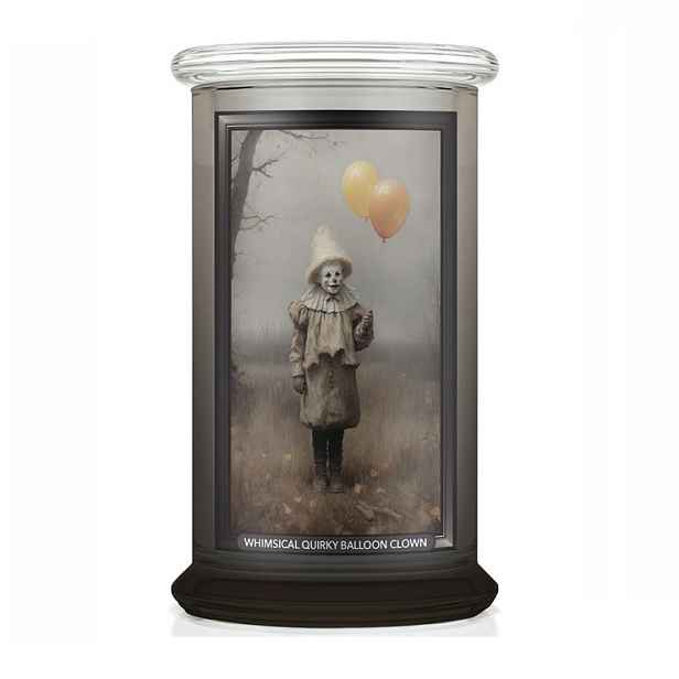 Whimsical Quirky Balloon Clown Kringle Candle velká svíčka 2 knoty Halloween