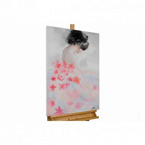 KUNSTLOFT RUČNĚ MALOVANÝ AKRYLOVÝ OBRAZ RŮŽOVÝ/BÉŽOVÝ, 60/90 CM