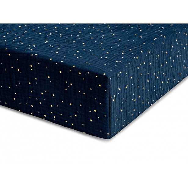 Jednolůžkové prostěradlo z mušelínu 90x200 cm Zvolte barvu: Modrá
