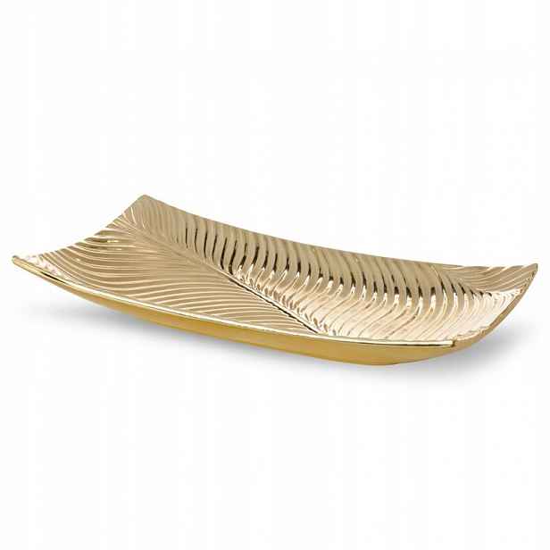 Podnos/servírovací talíř 45x25x8 cm Sena zlatá s reliéfním vzorem
