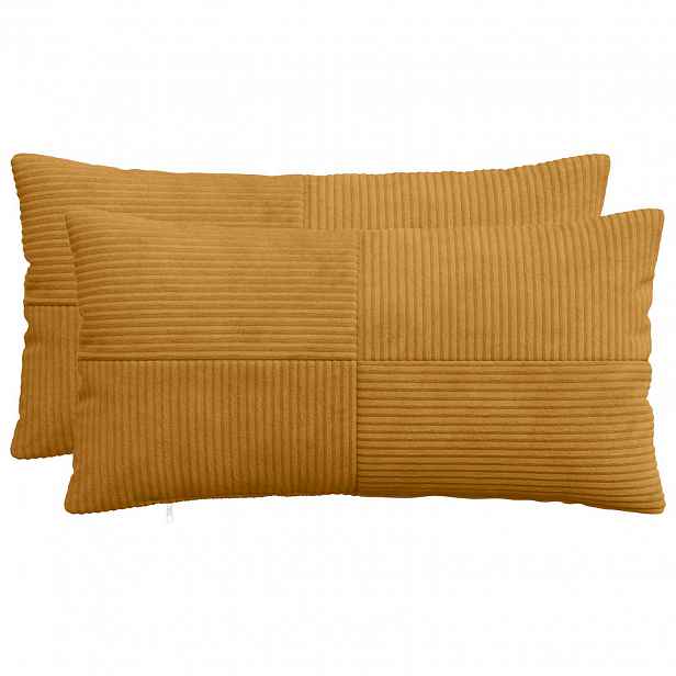 vidaXL Povlak na polštář 2 pcs ALMELO Žlutá 40 x 70 cm manšestr