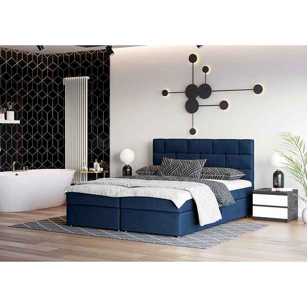 Designová postel WALLY 140x200, modrá