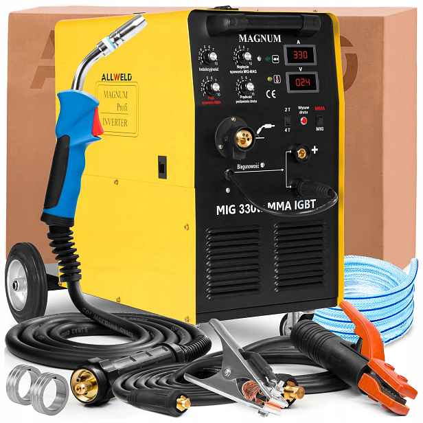 POLOautomatická svářečka Magnum Mig 330W 400V 330A Mma Flux 4-kladková