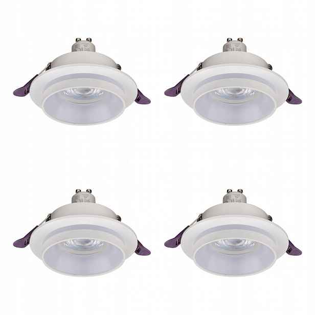 Tk Lighting Sada 4x Halogenové zapuštěné svítidlo Jet Bílá GU10