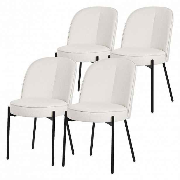 ML-DESIGN JÍDELNÍ ŽIDLE, sada 4 ks, béžová, s látkovým potahem