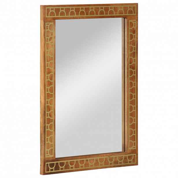 vidaXL Koupelnové zrcadlo 50 x 70 x 2,5 cm masivní mangovník a sklo