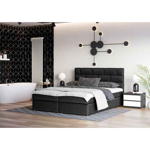 Designová postel WALLY 140x200, černá
