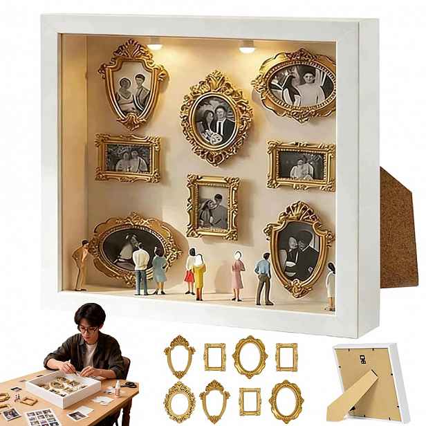 Dřevěný Mini Muzeum Shadow Box Rámeček Pro Diy Zobrazení S Figurkami