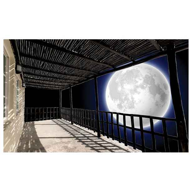 Fototapeta Balkon Noc Měsíc Relax 368x254 Klidná atmosféra Dům lepidlo