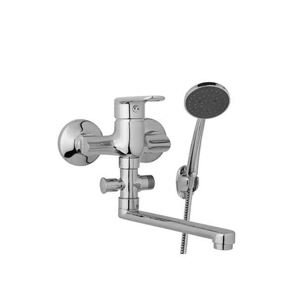 JB Sanitary Finery F10 31 01 - Nástěnná umyvadlová a sprchová baterie 100 mm s příslušenstvím; ramínko 200 mm