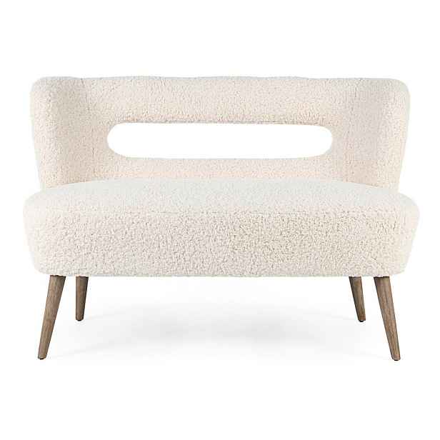 Krémová pohovka z umělé kožešiny 115 cm Cortina – Bizzotto