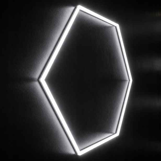 Led panel černý 1 ks Hexagon 1 42W 6500K 92x79 Cm garáž studio
