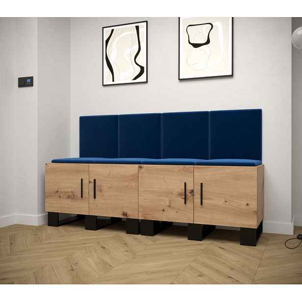 Předsíňová sestava RUMIE 20 - dub artisan, modré panely