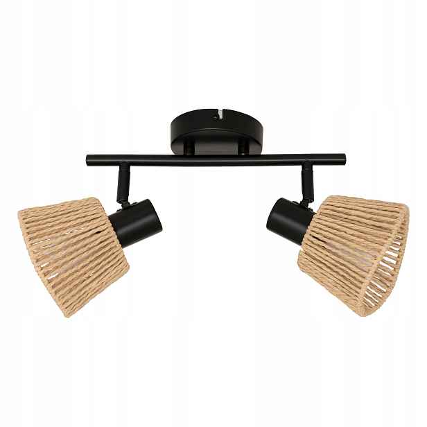 Stropní lampy Myha 2 stínidla z pleteného papíru, 2 x Ø 15 cm