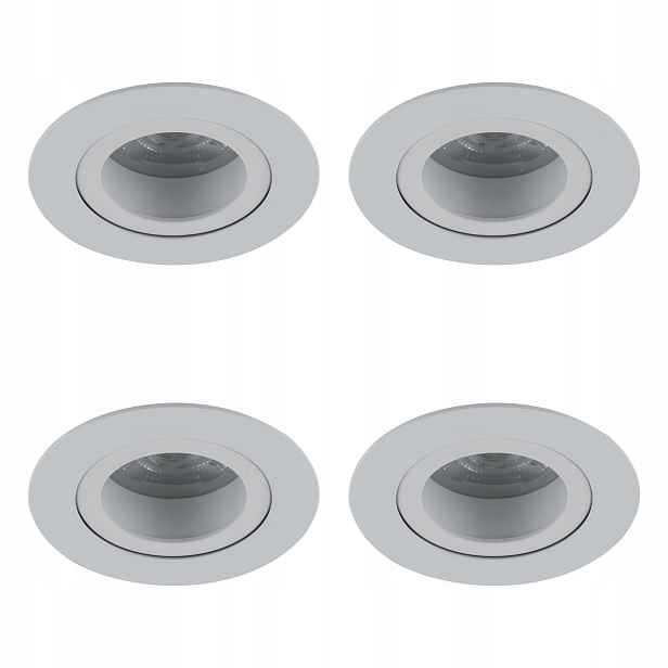 Tk Lighting Sada 4x Zapuštěné stropní svítidlo Aura Bílá IP65 GU10