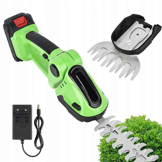 Akumulátorové Nůžky 2V1 Pro Stříhání Trávy Keřů Živého Plotu, Lehké, 500 W