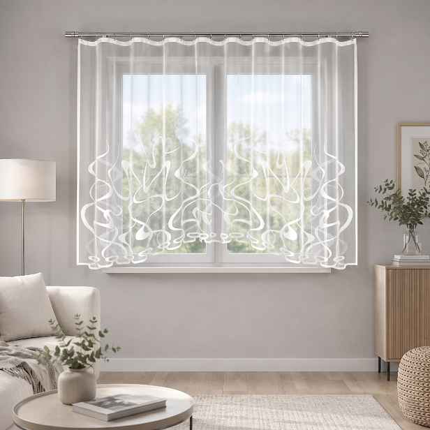 Dekorační žakárová záclona s řasící páskou HANNY 180 bílá 300x180 cm MyBestHome