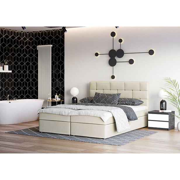 Designová postel WALLY 140x200, béžová