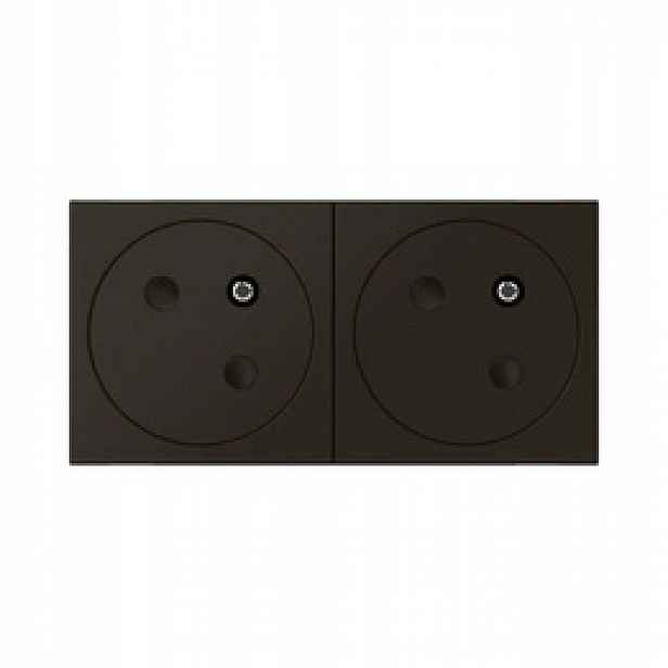 Zásuvka 2x 2P+Z kombinovaná 45st 4M antracit Legrand 079192L