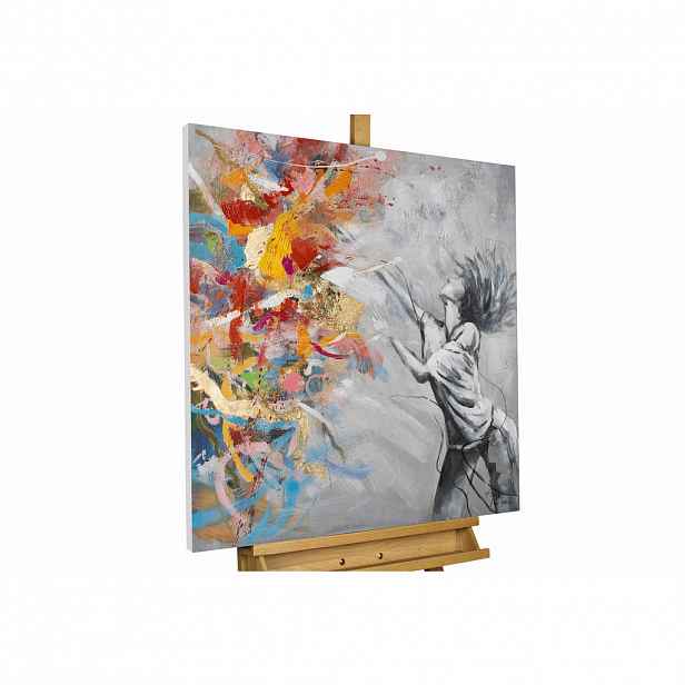 KUNSTLOFT RUČNĚ MALOVANÝ AKRYLOVÝ OBRAZ ŠEDÝ, 80/80 CM