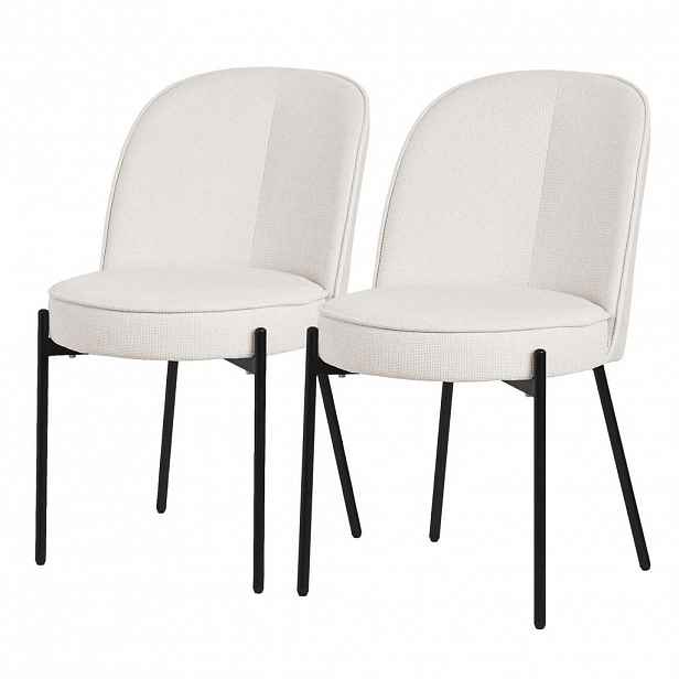 ML-DESIGN JÍDELNÍ ŽIDLE, sada 2 ks, béžová s látkovým potahem