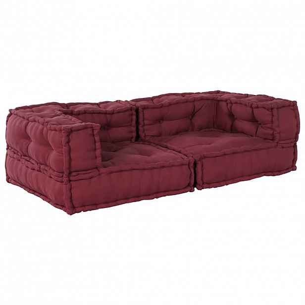 vidaXL 2místná modulární pohovka Maroon 140x70x36 Látka