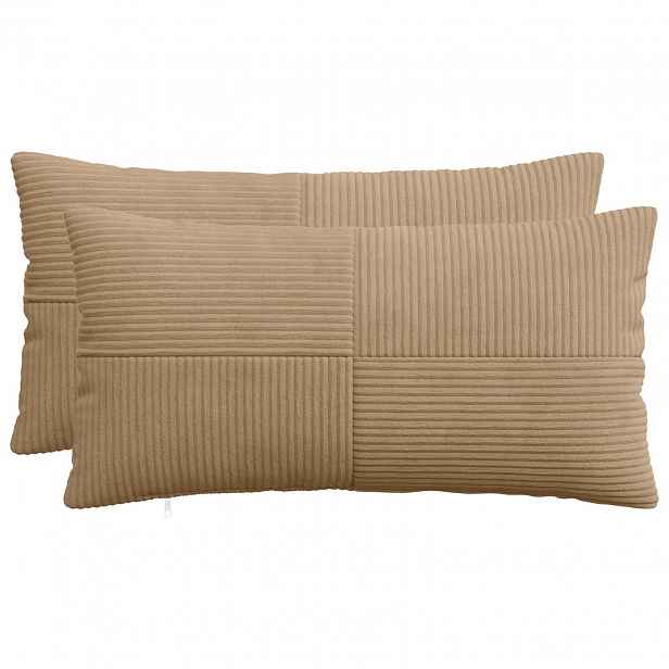 vidaXL Povlak na polštář 2 pcs ALMELO Hnědá 40 x 70 cm manšestr