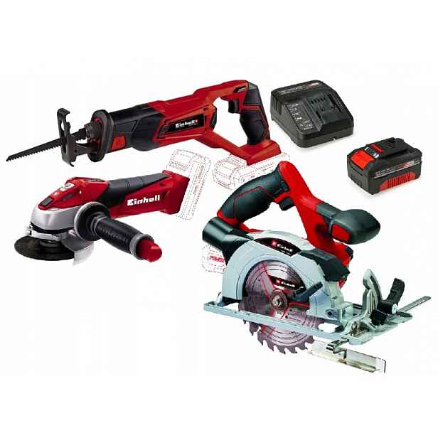 Einhell Sada Elektronářadí 18V 4AH Pila Pxc Bruska A Další