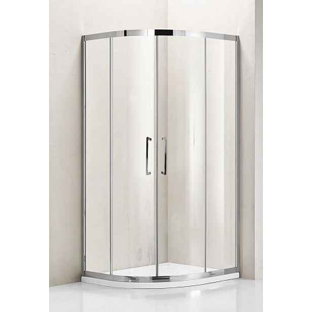 HOPA Nerezový čtvrtkruhový sprchový kout MATARO 900 x 900 x 1950 mm - rám leštěná nerez