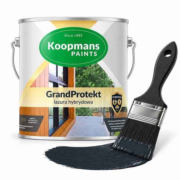 Hybridní lazura na dřevo Koopmans GrandProtekt917 hloubková kaldera/ČERNÁ 5 l