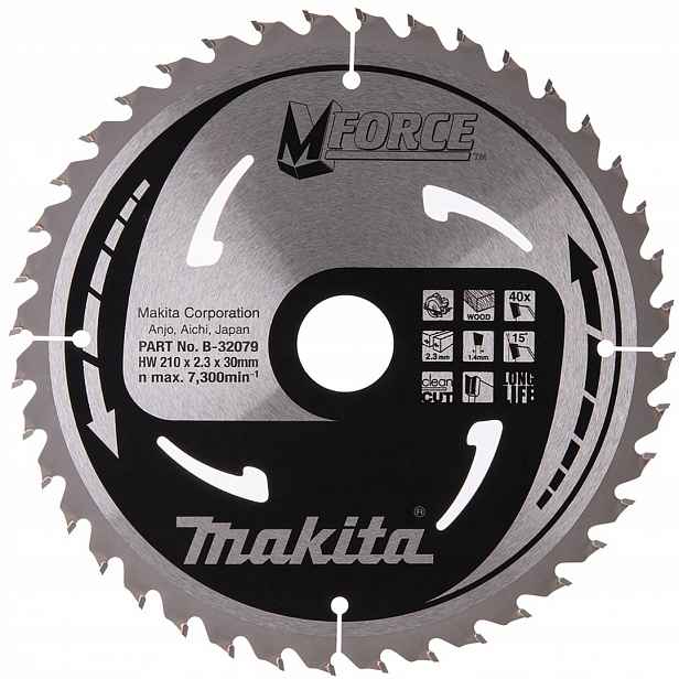 Kotouč na dřevo 210x30 mm 40 zubů Makita B-32079