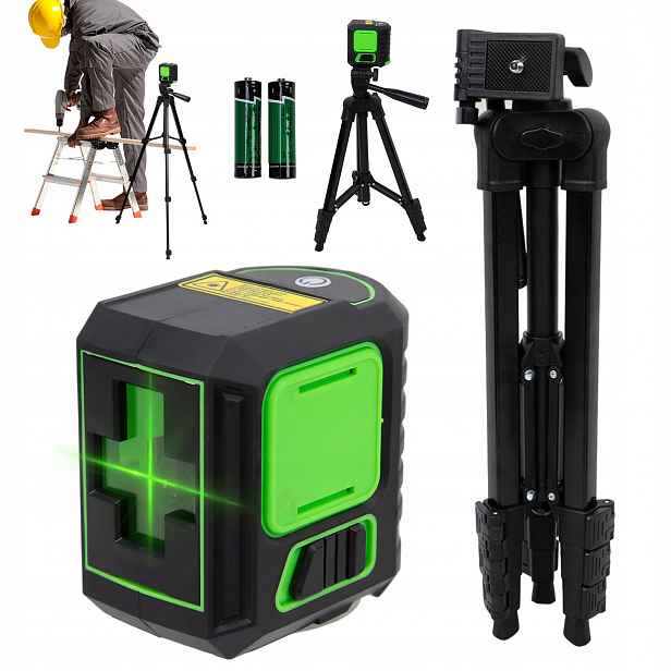Laserová Vodováha 2 Křížové Linie 360 Laser Sada+stativ 100 CM
