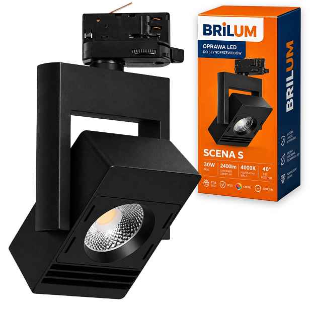 Led reflektor Brilum Scéna S 30W 2400lm 4000K 40° Černý