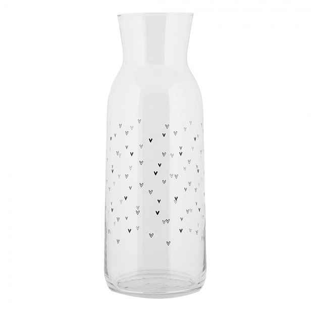 Skleněná karafa se srdíčky Lovely Day - Ø 9*25 cm / 1000 ml Clayre & Eef