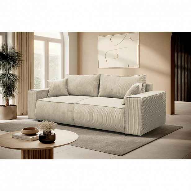 MID.YOU ROZKLÁDACÍ POHOVKA, textil, béžová