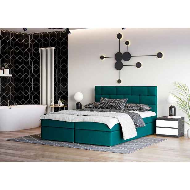 Designová postel WALLY 140x200, zelená