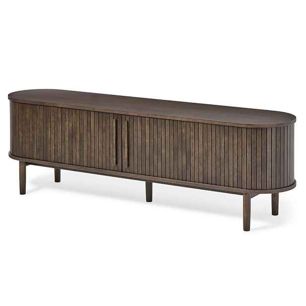 Hnědý TV stolek v dekoru dubu 180x56x40 cm Meta – Unique Furniture