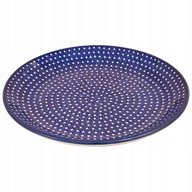 Jídelní talíř 27 cm Umělecká keramika Bolesławiec unikát U0158 Tečky
