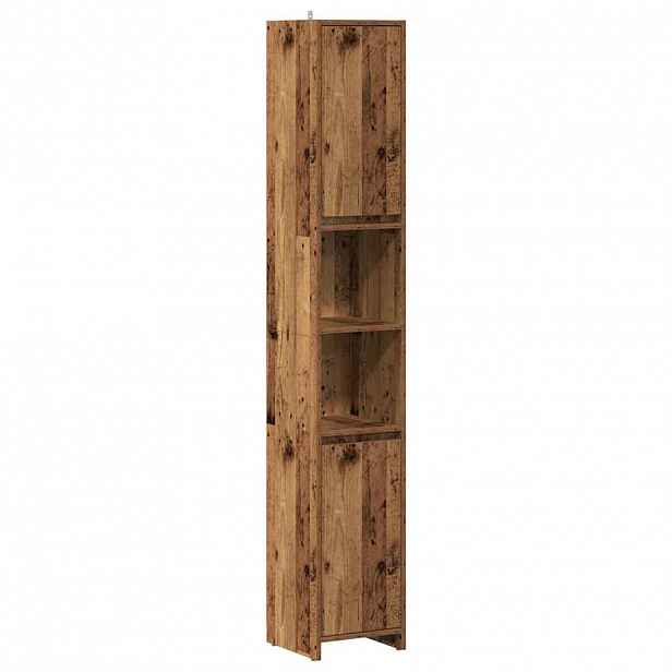 vidaXL Koupelnová skříňka old wood 30 x 30 x 183,5 cm dřevotříska