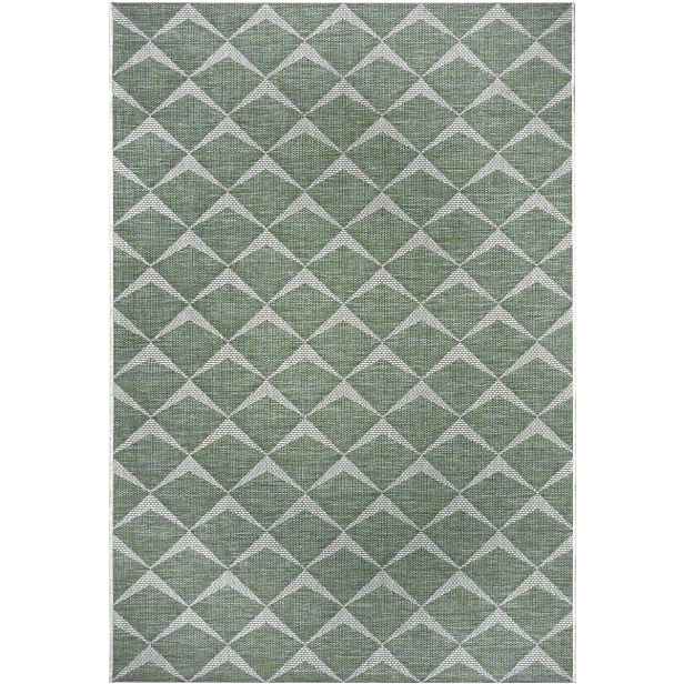 Zelený koberec sisal, plochý na terasu, vnější vnitřní rozměr 160x230