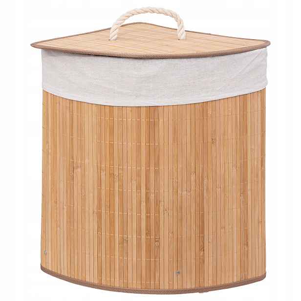 Koš na prádlo Bamboo, rohový, 48L