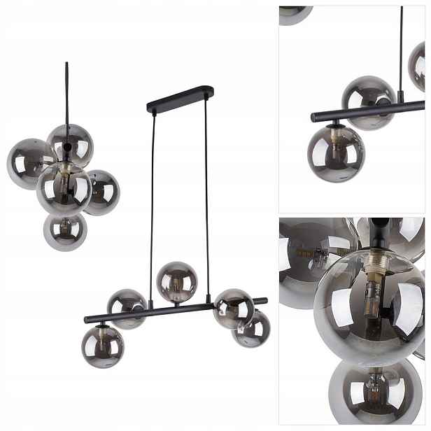 Závěsná Estera černá, moderní vyřezávaná forma v jídelně Tk Lighting