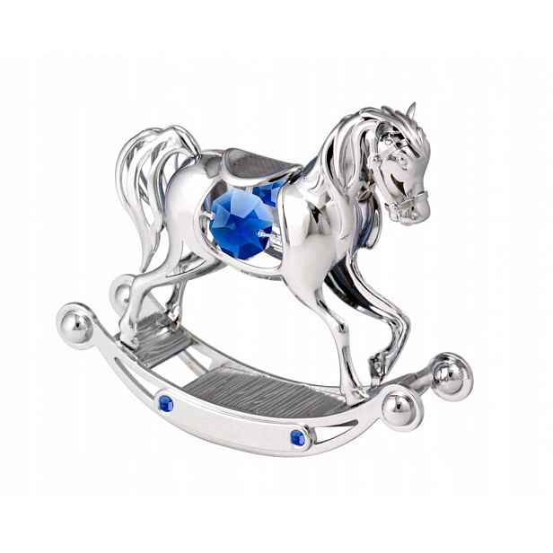 Gravírování Bonus Stříbrný houpací koník Swarovski krystalů