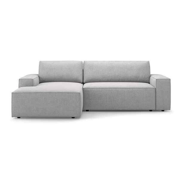 Světle šedá rozkládací rohová pohovka z textilie bouclé (levý roh) Jodie – Micadoni Home