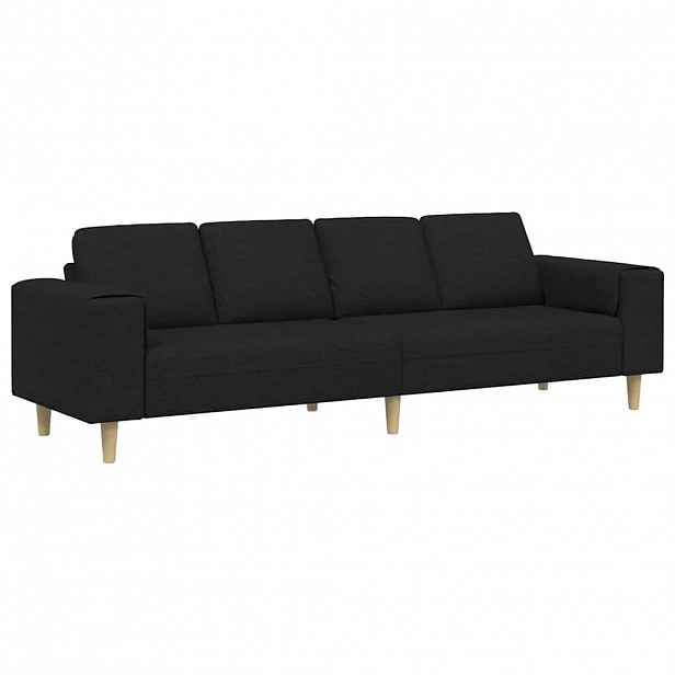 vidaXL Pohovka do obývacího pokoje Černá 250 x 77 x 76 cm Polyester